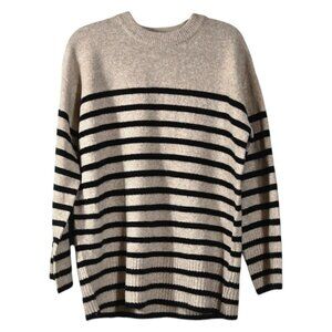 A New Day Size Medium Women's Sweater Long Sleeve Stripe Gray Black